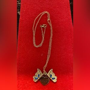 Gold Butterfly 🦋 I LOVE YOU Locket Necklace